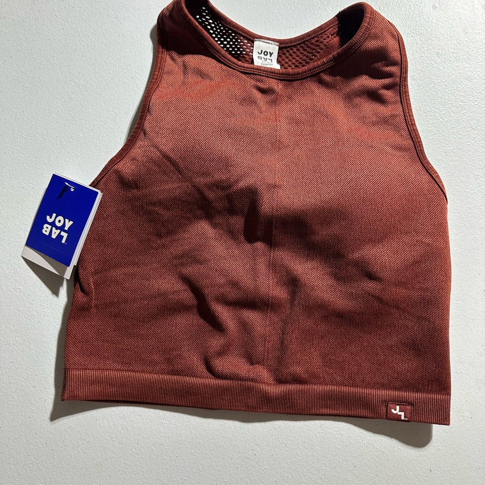 JoyLab Crop Fitted Tank - burnt orange